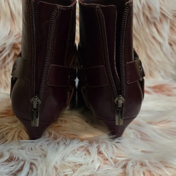 Vince Camuto Brown Ankle Boots with Buckle Straps - Picture 6 of 16